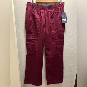 Cherokee workwear scrubs. maroon modern classic fit.